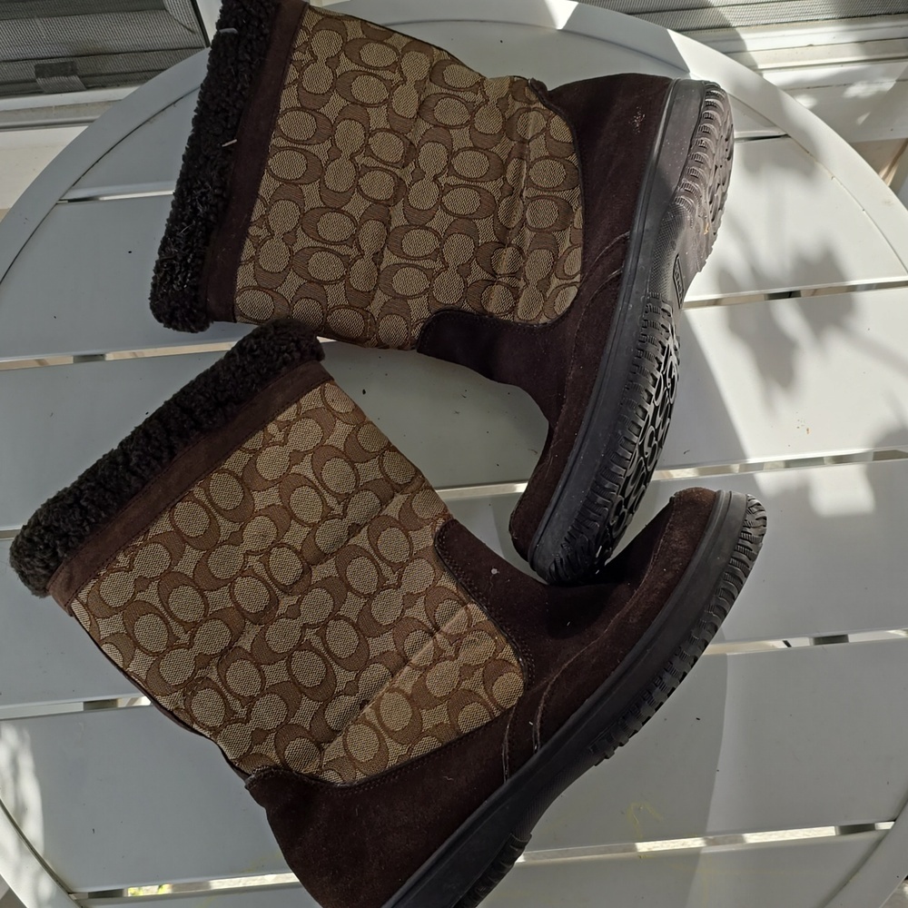 Coach Brown and Tan Winter Boots